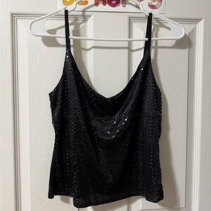 Black Sequin V-Neck Camisole
